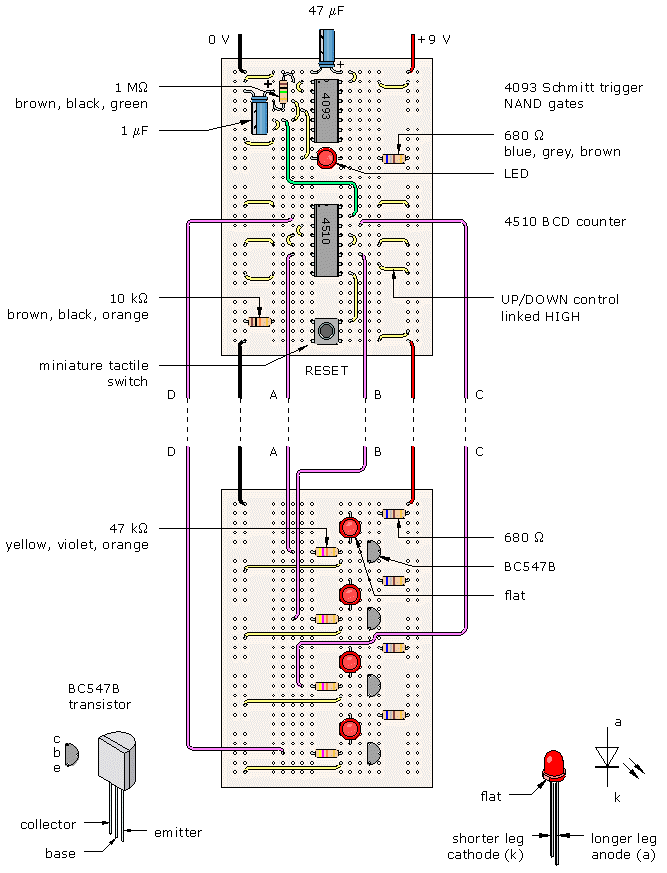 4510 BCD counter test circuit